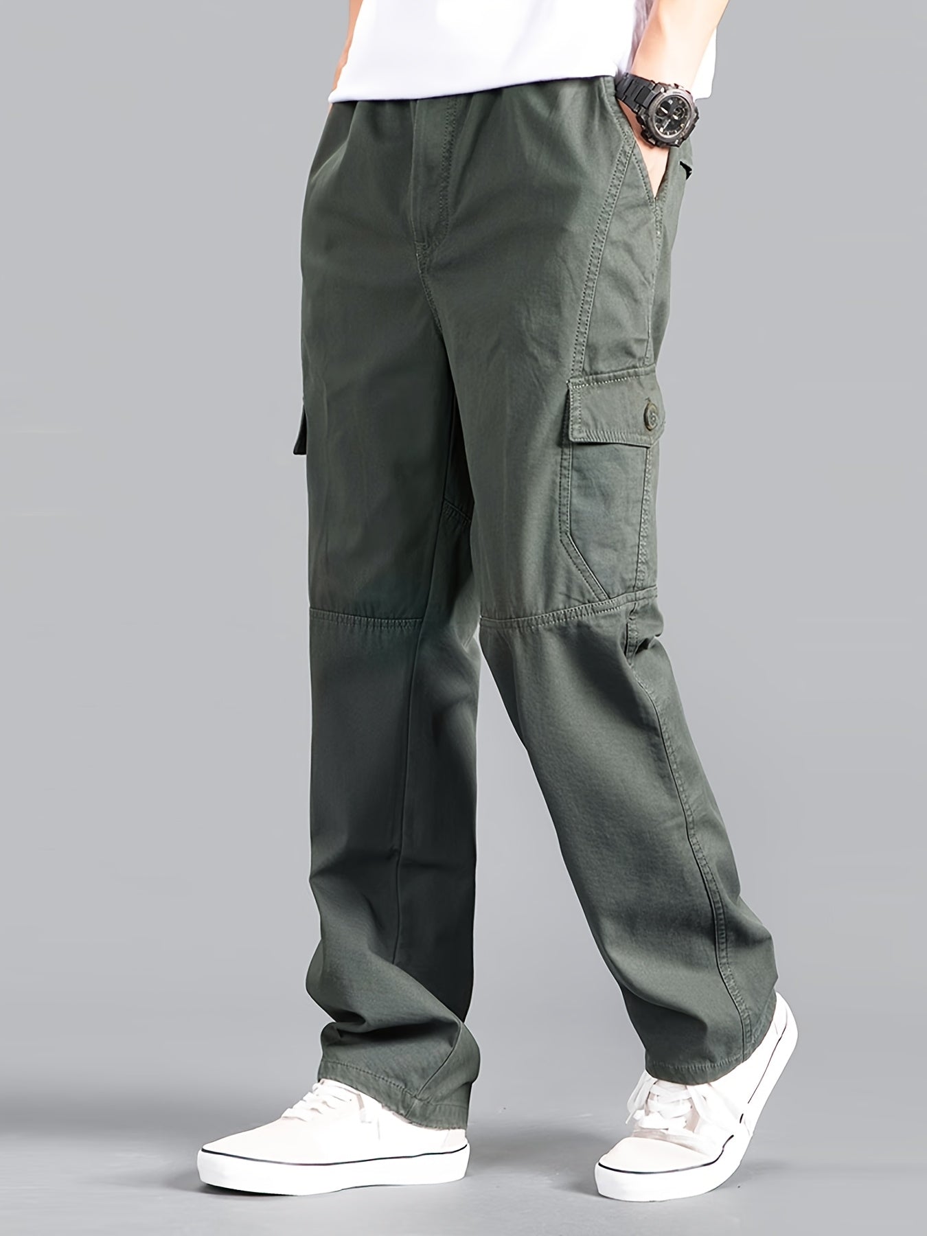 Calça cargo masculina estilo coreano