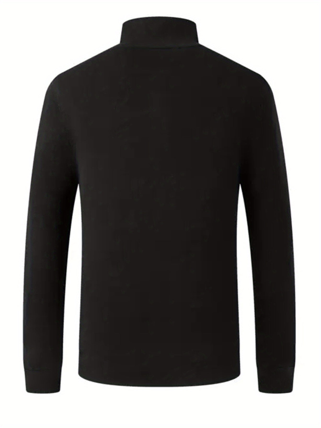 Camiseta casual com gola alta, manga longa
