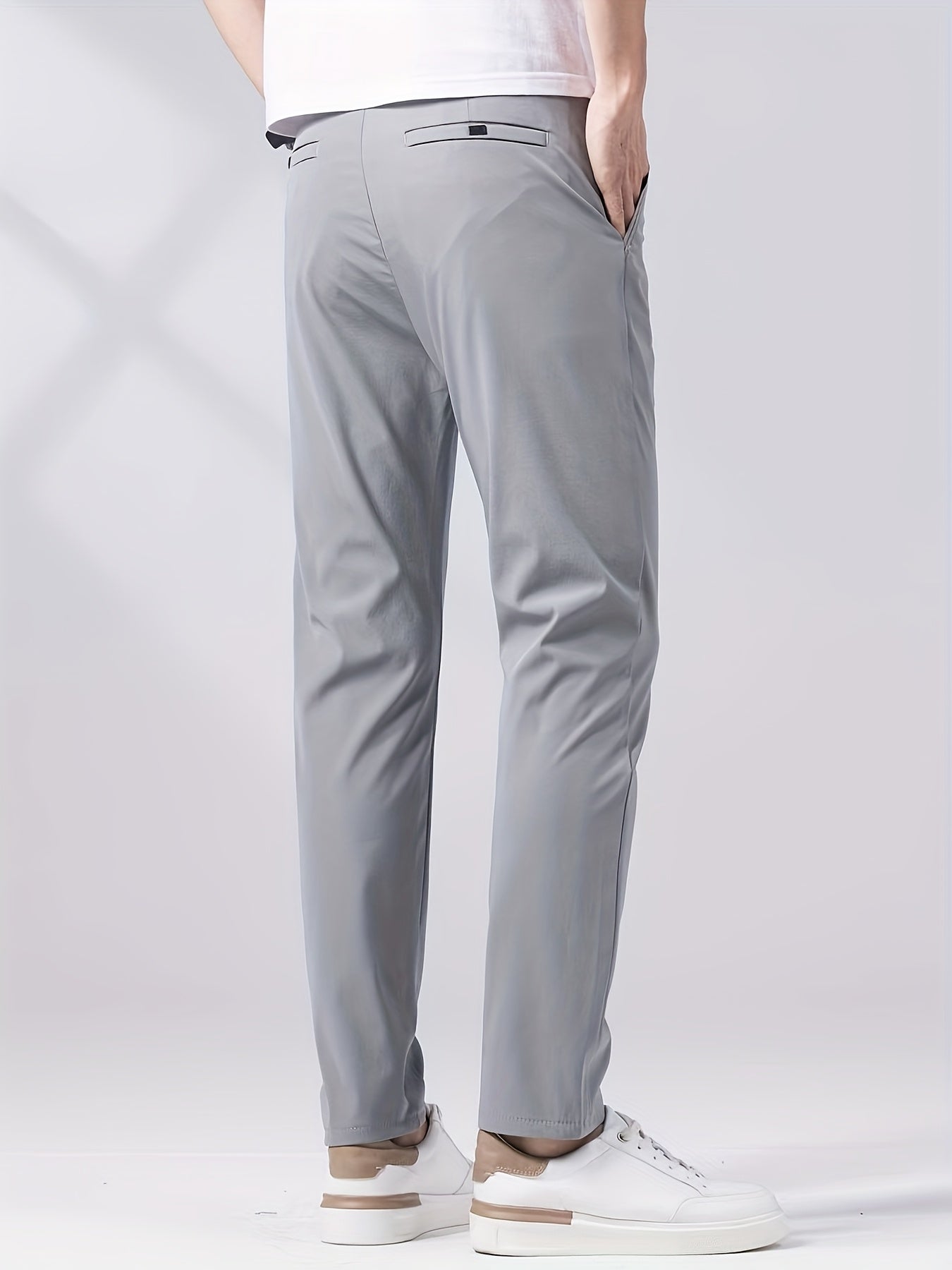 Calça casual leve, confortáveis, de perna reta