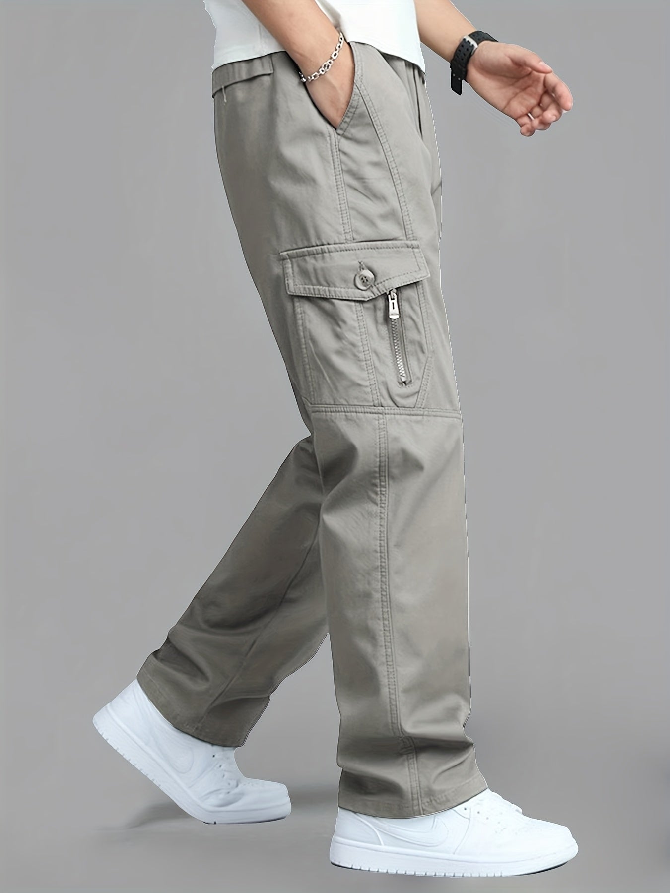 Calça cargo masculina estilo coreano