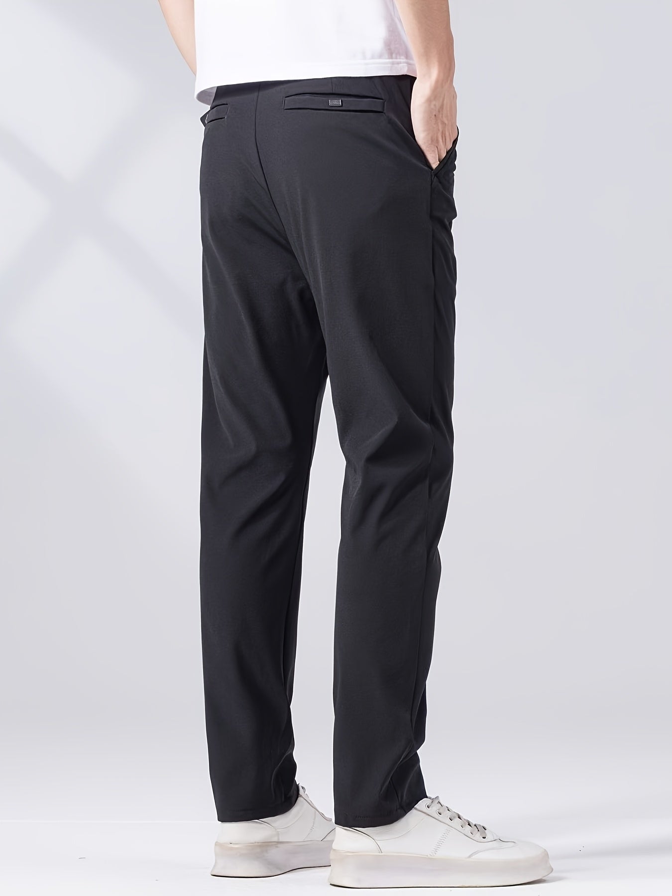 Calça casual leve, confortáveis, de perna reta