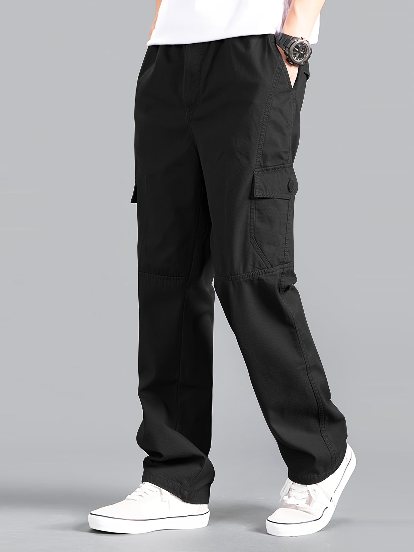 Calça cargo masculina estilo coreano