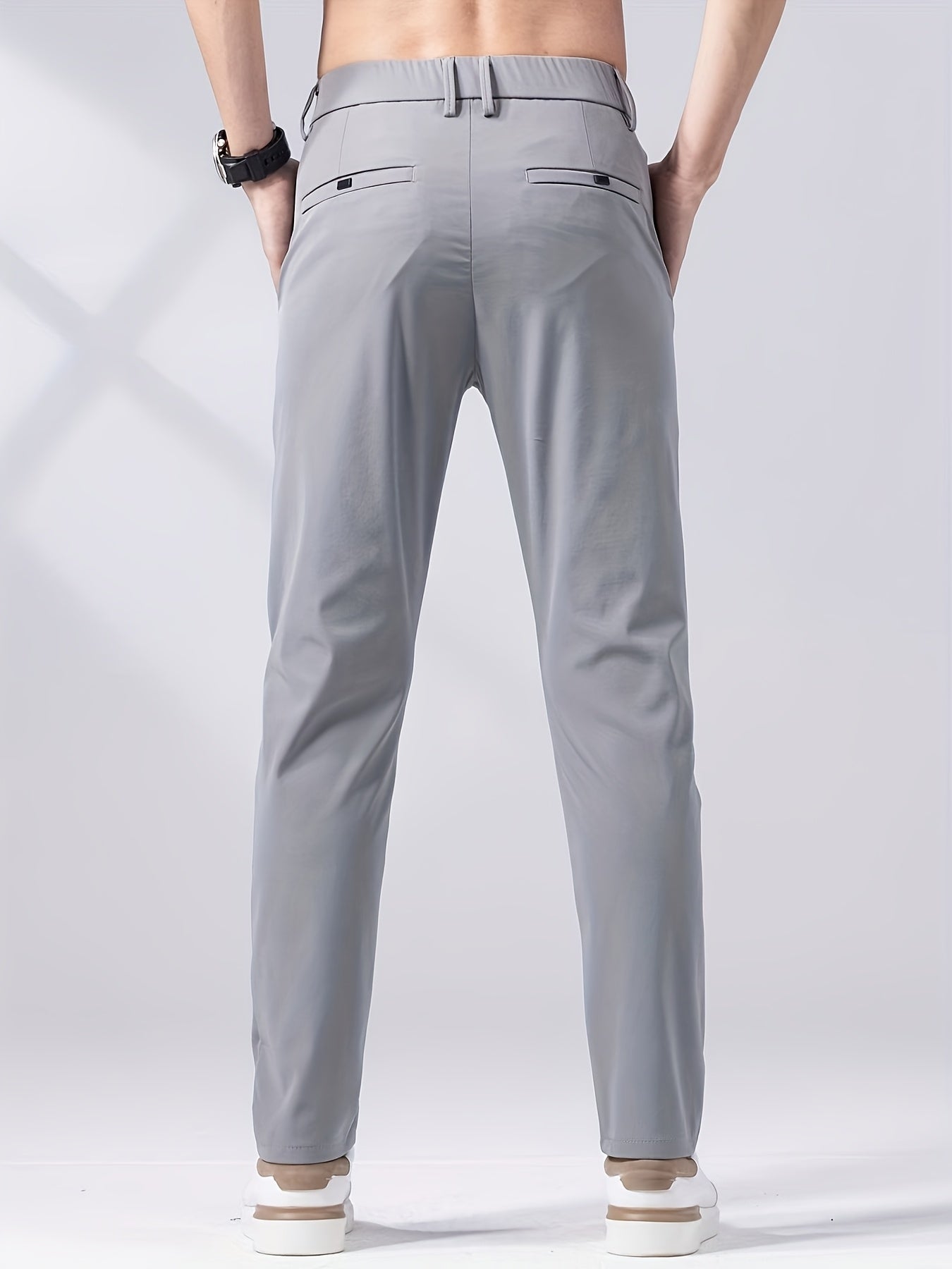 Calça casual leve, confortáveis, de perna reta