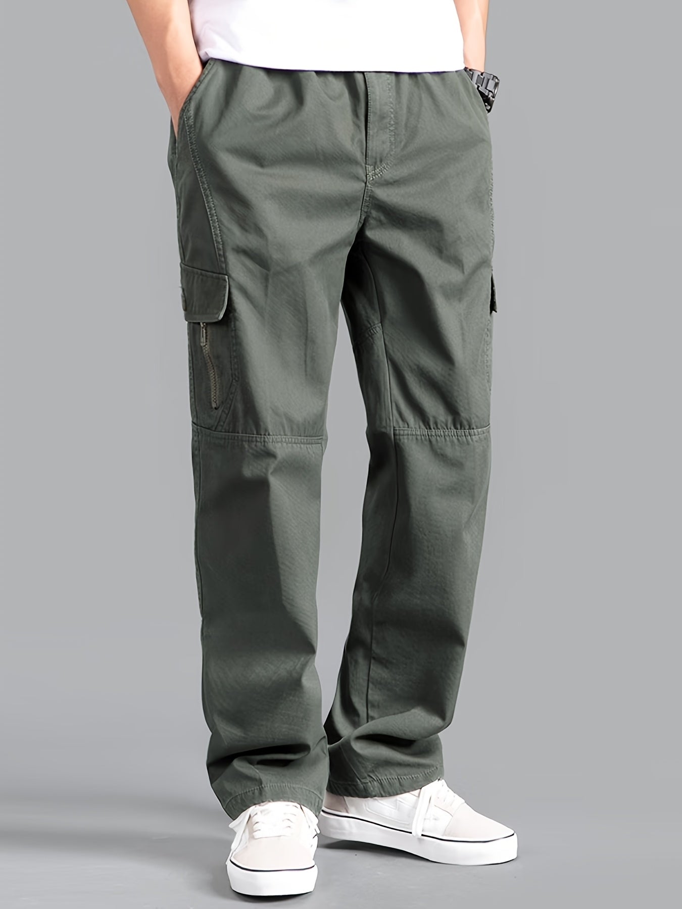 Calça cargo masculina estilo coreano