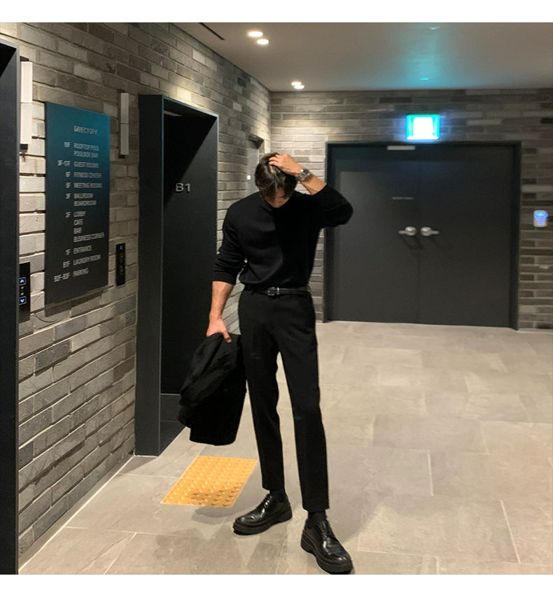 Suéter Masculino Gola Alta Coreana - Look Seoul Urbano