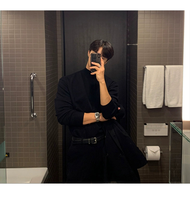 Suéter Masculino Gola Alta Coreana - Look Seoul Urbano