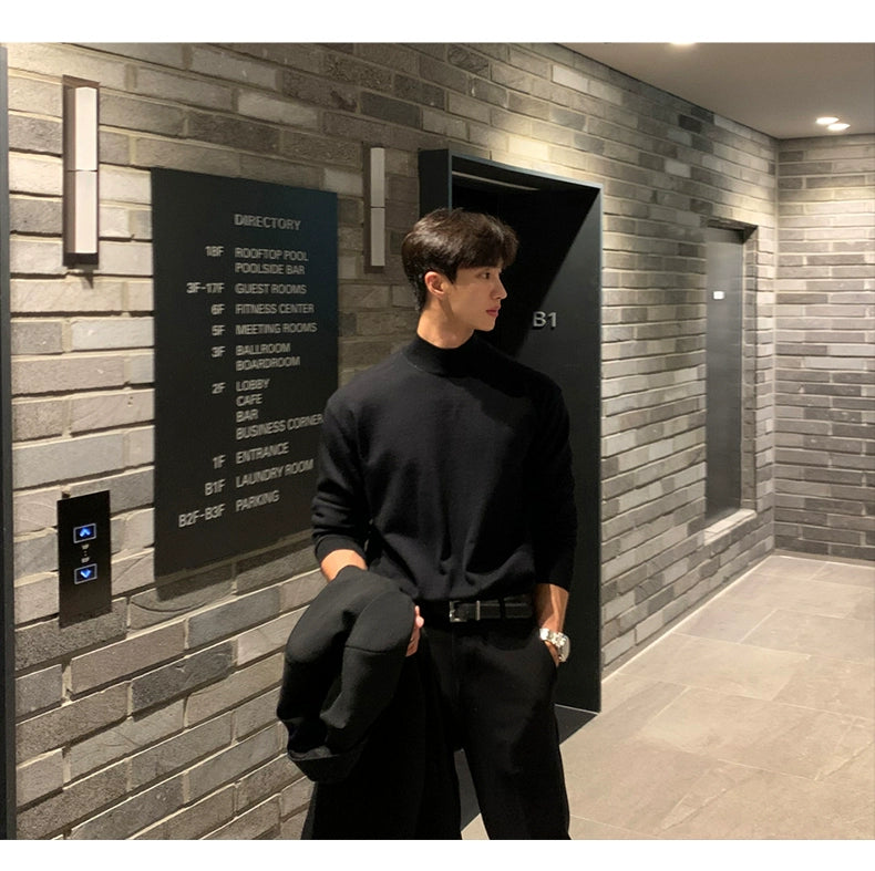 Suéter Masculino Gola Alta Coreana - Look Seoul Urbano