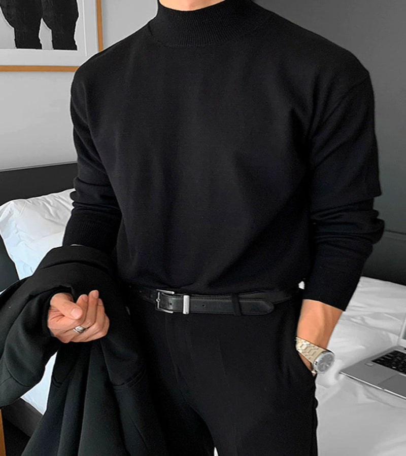 Suéter Masculino Gola Alta Coreana - Look Seoul Urbano