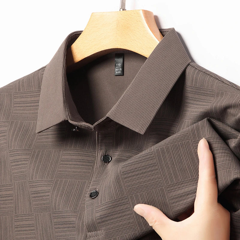 Camisa polo masculina casual de manga curta