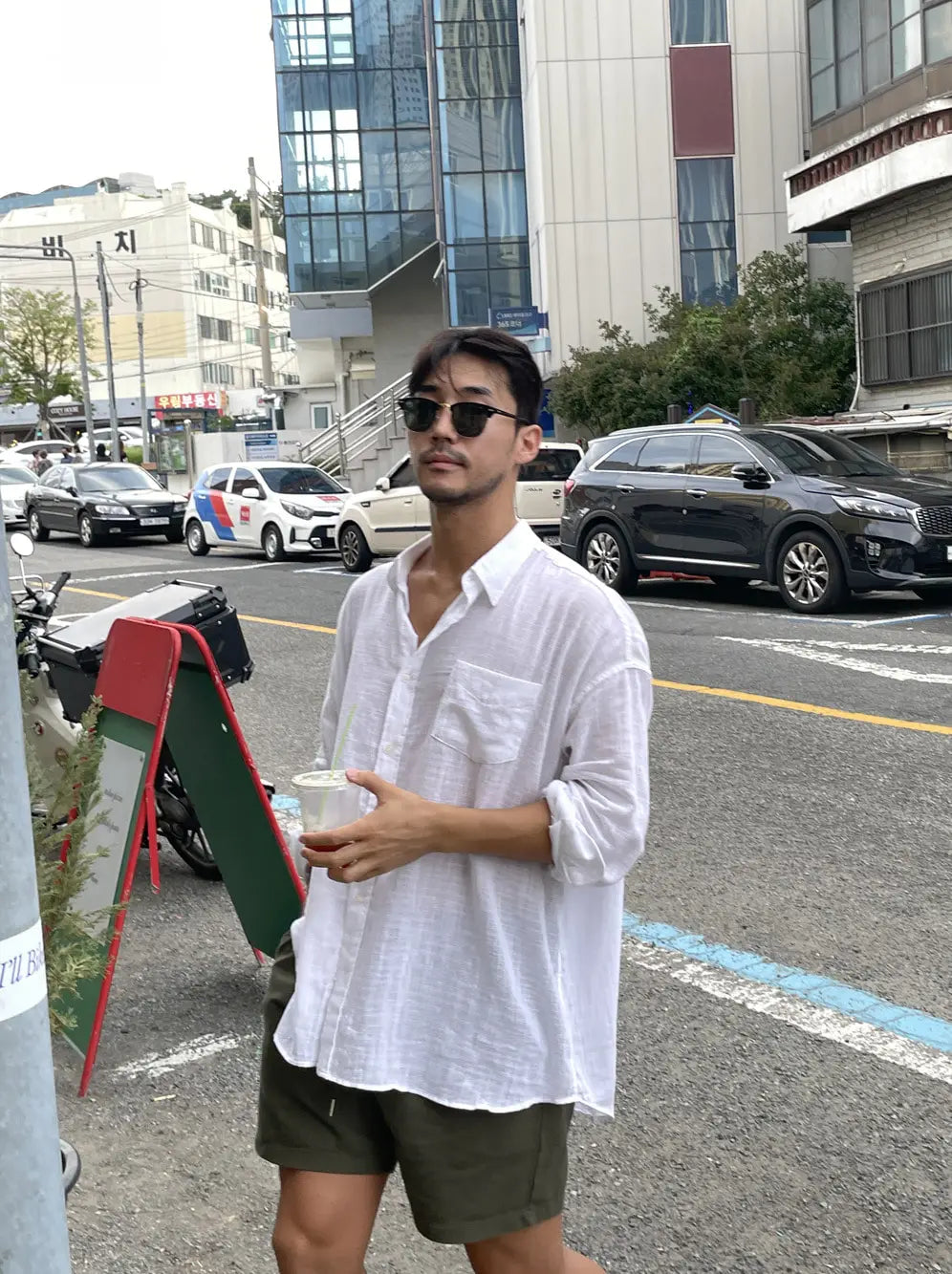 Camisa Masculina Coreana de Linho Leve - Look Seoul Verão