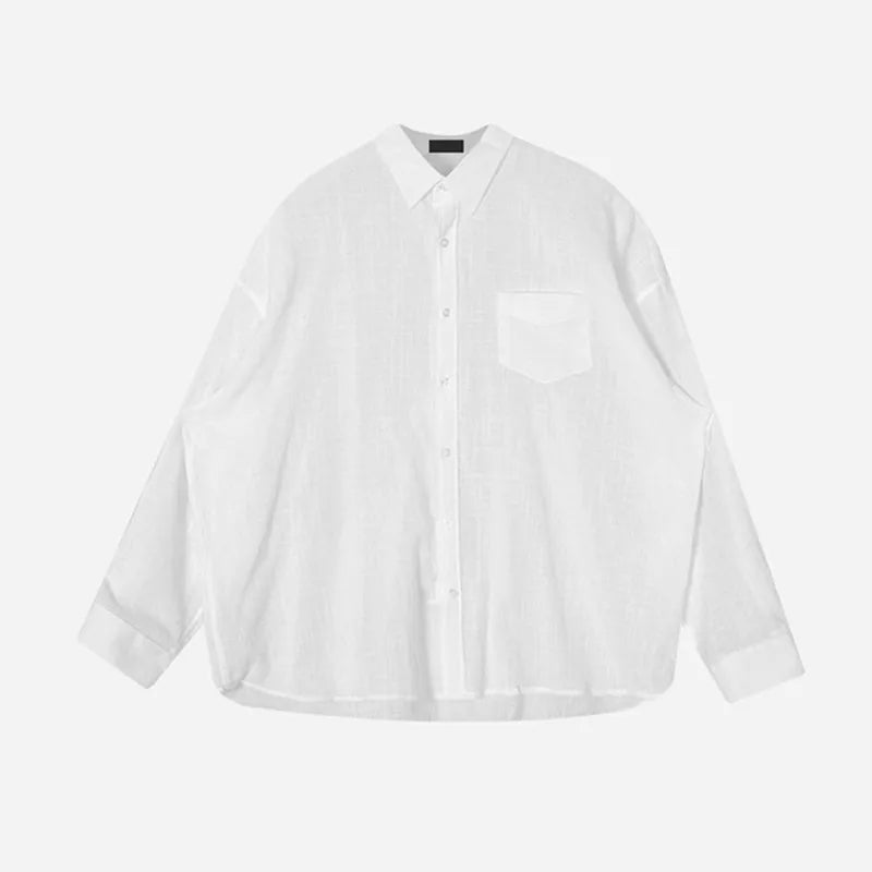 Camisa Masculina Coreana de Linho Leve - Look Seoul Verão