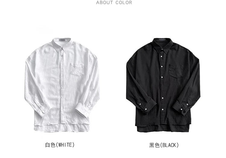 Camisa Masculina Coreana de Linho Leve - Look Seoul Verão