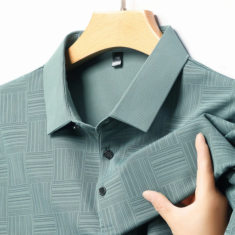 Camisa polo masculina casual de manga curta