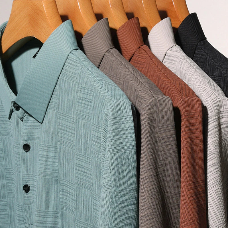 Camisa polo masculina casual de manga curta