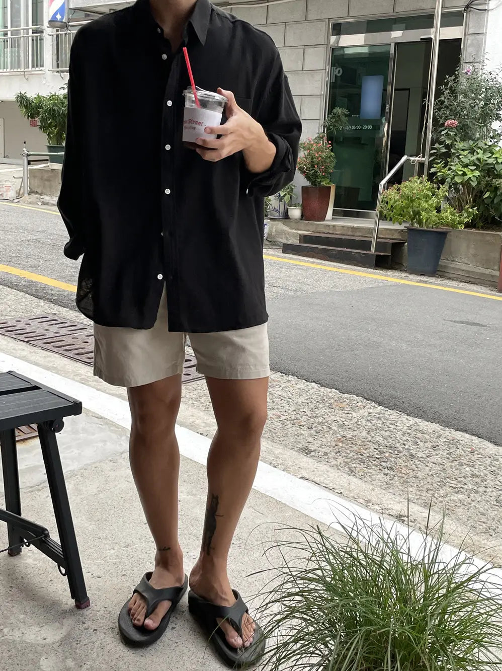 Camisa Masculina Coreana de Linho Leve - Look Seoul Verão