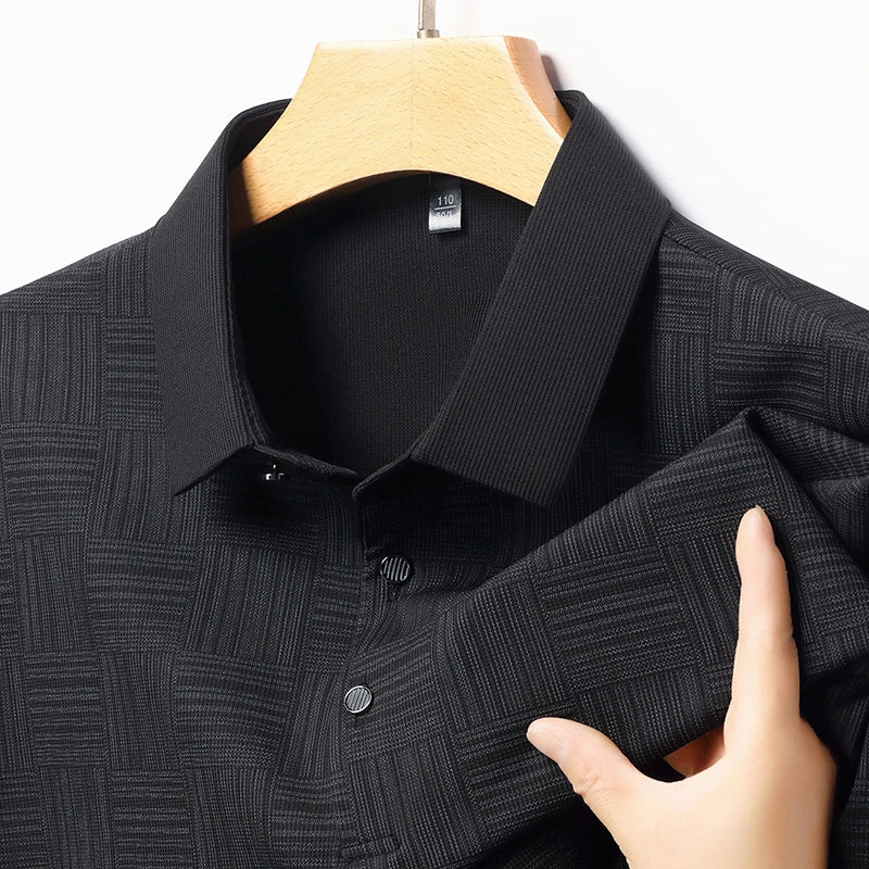 Camisa polo masculina casual de manga curta