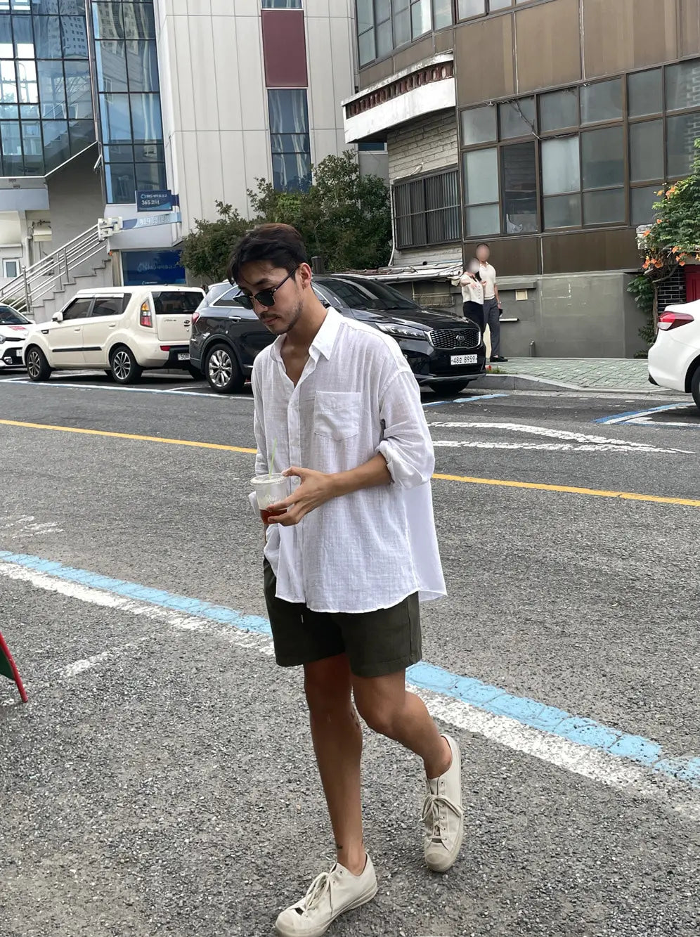 Camisa Masculina Coreana de Linho Leve - Look Seoul Verão