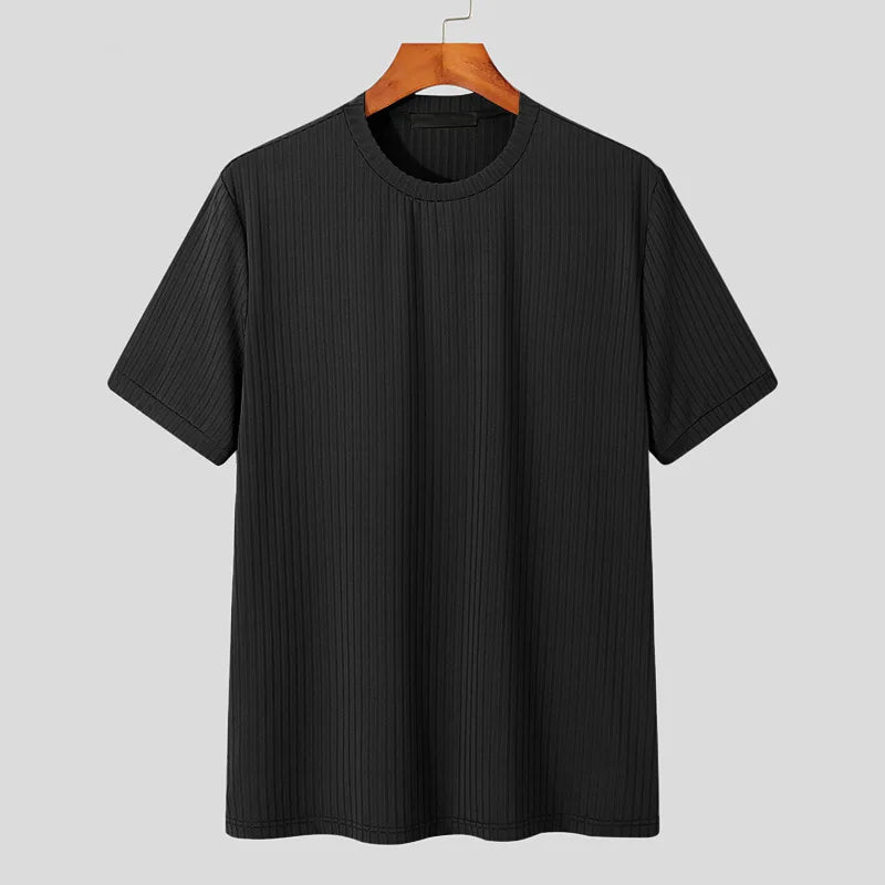 Camiseta de Luxo Leve Lazer Pescoço Drapeado Cor Sólida Solto Camisa Básica