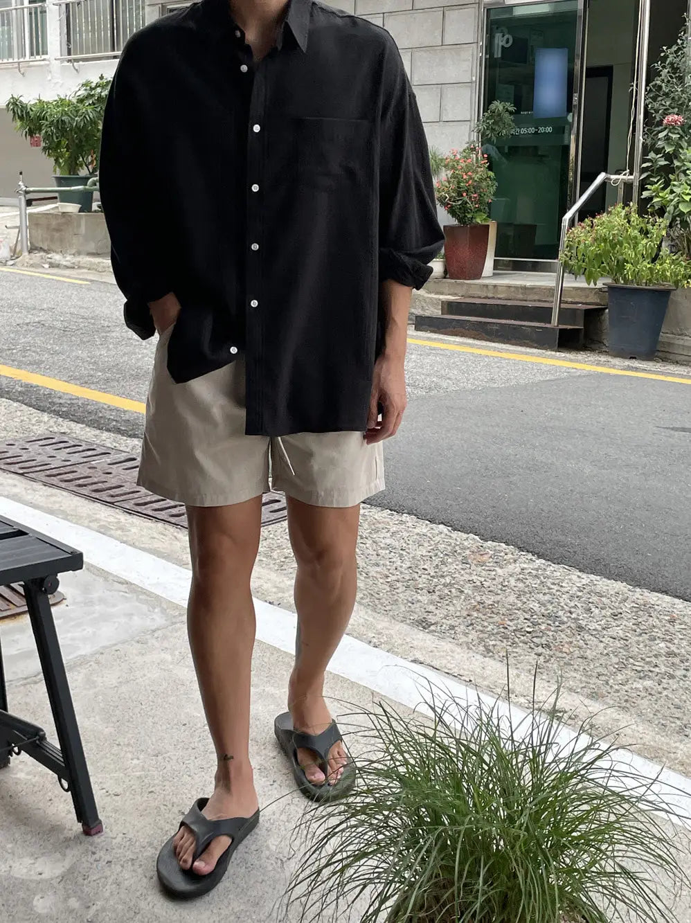 Camisa Masculina Coreana de Linho Leve - Look Seoul Verão