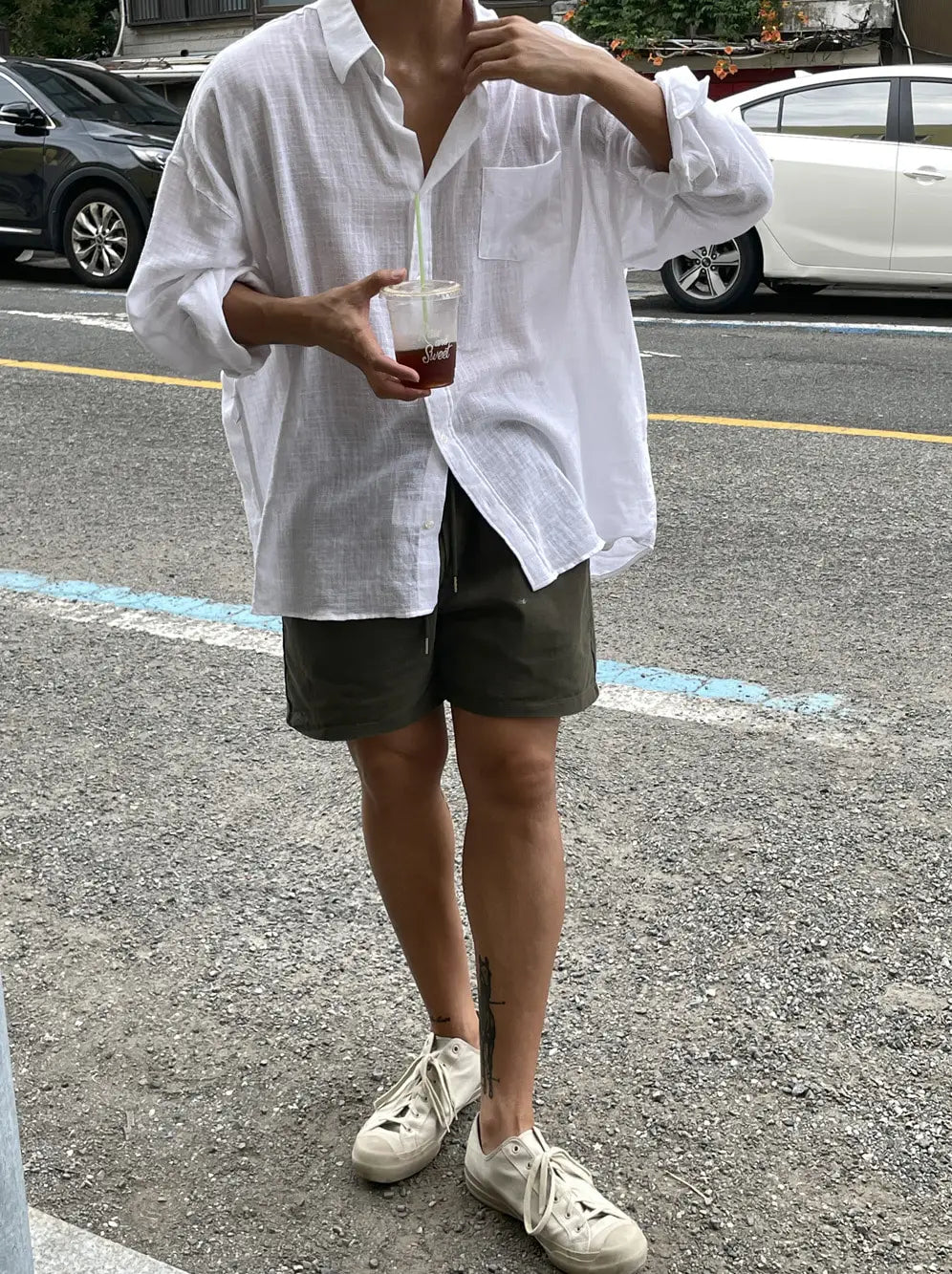 Camisa Masculina Coreana de Linho Leve - Look Seoul Verão
