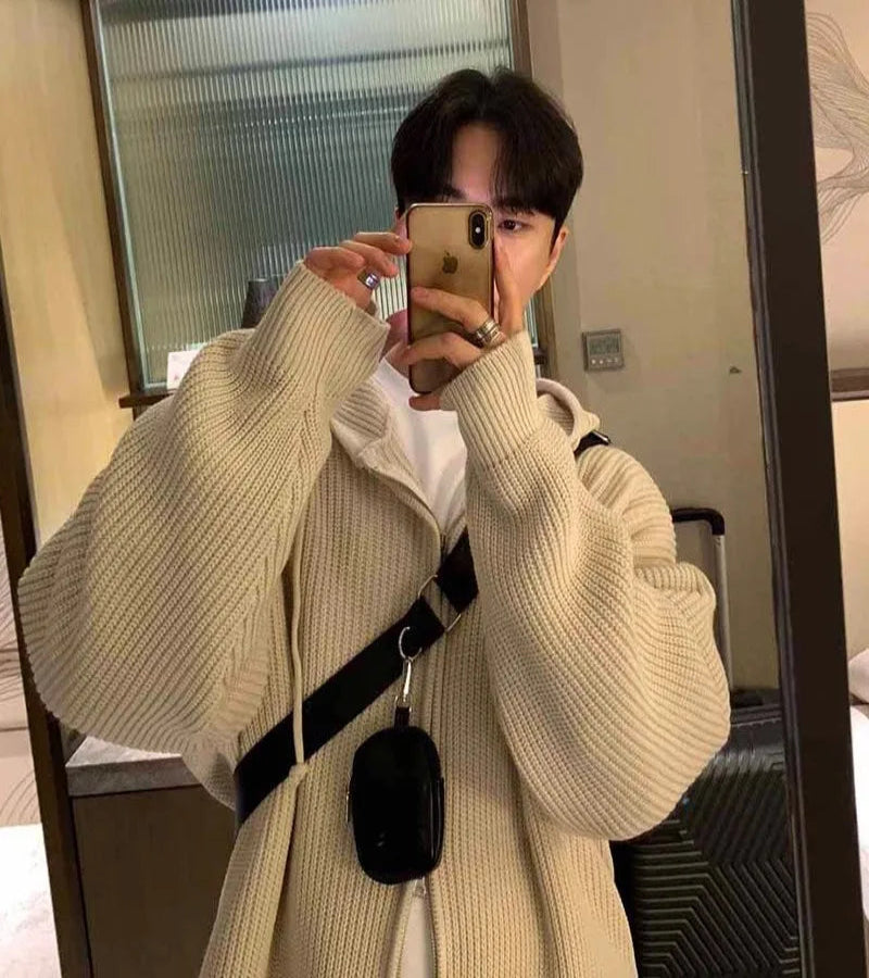 Moletom Leve de Malha com Capuz – Estilo Coreano Vintage