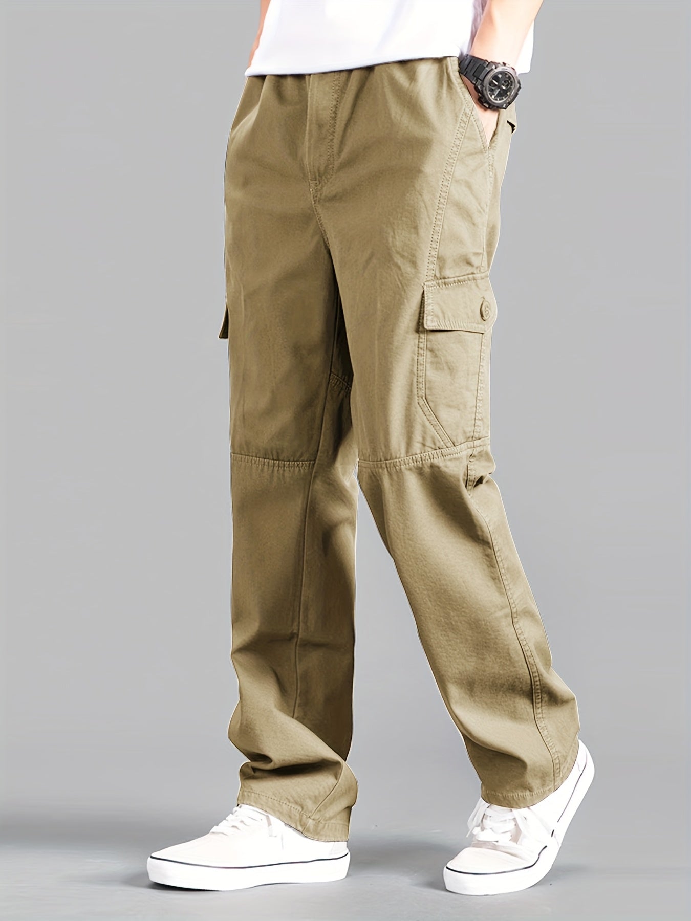 Calça cargo masculina estilo coreano