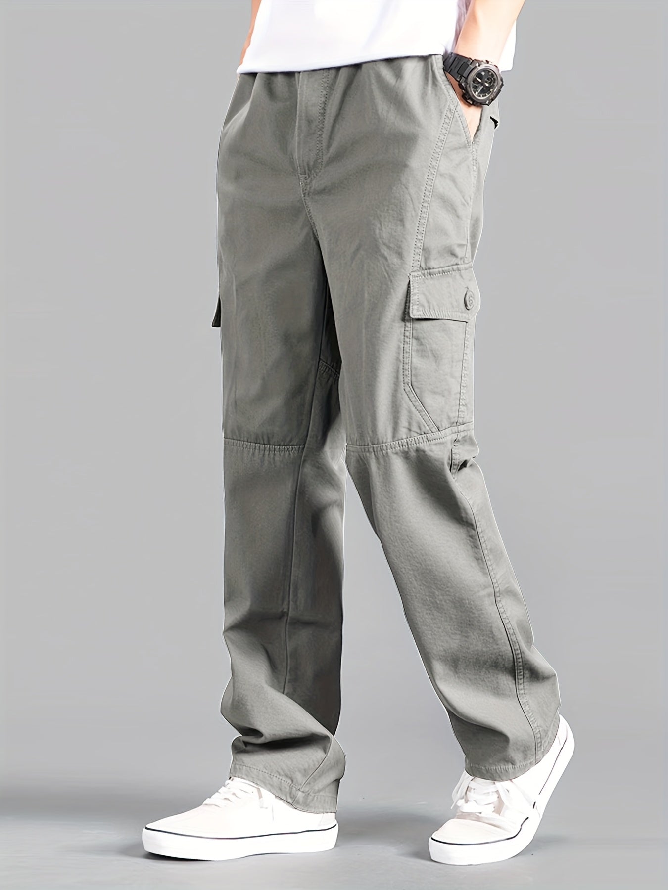 Calça cargo masculina estilo coreano