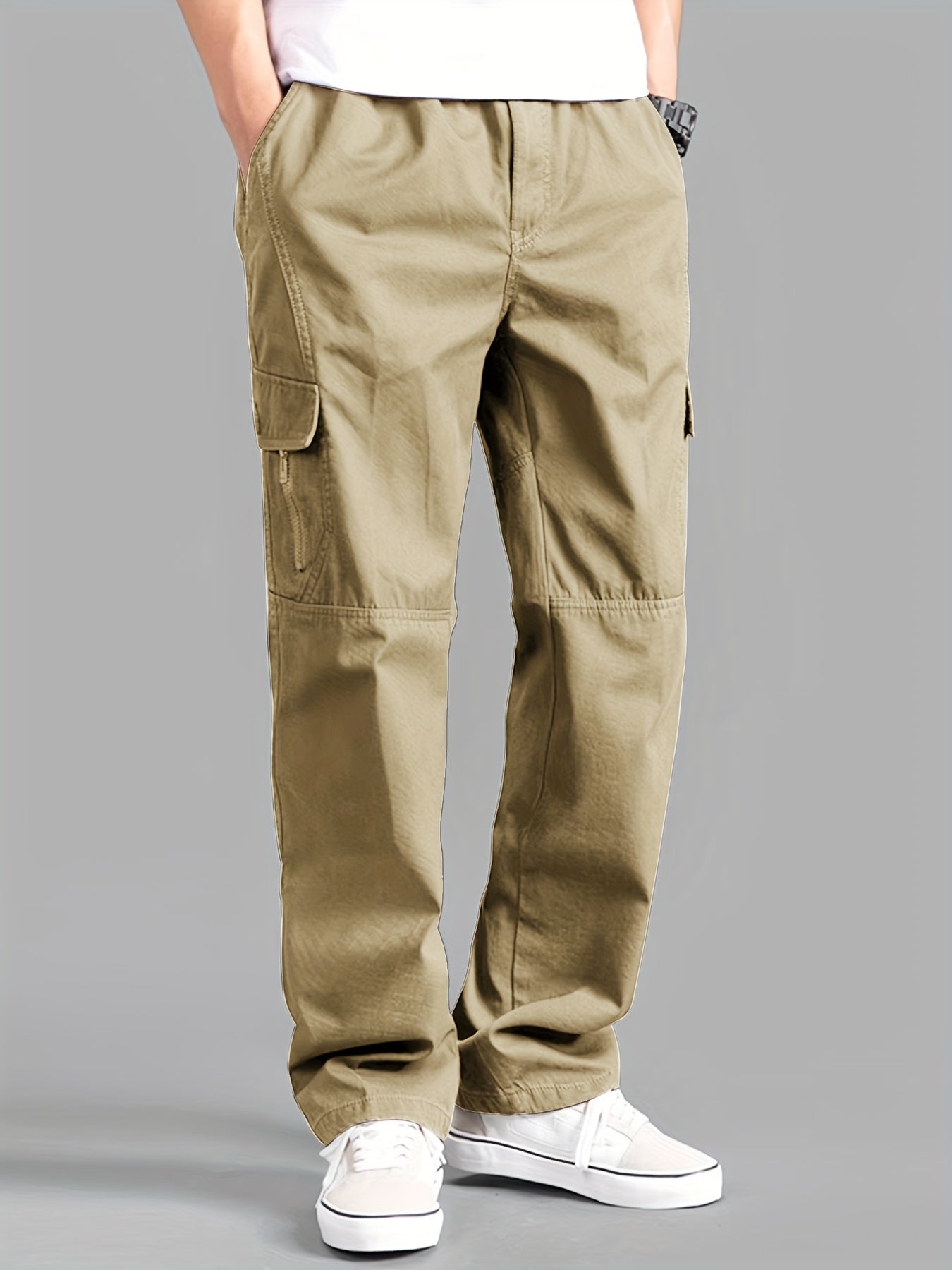 Calça cargo masculina estilo coreano