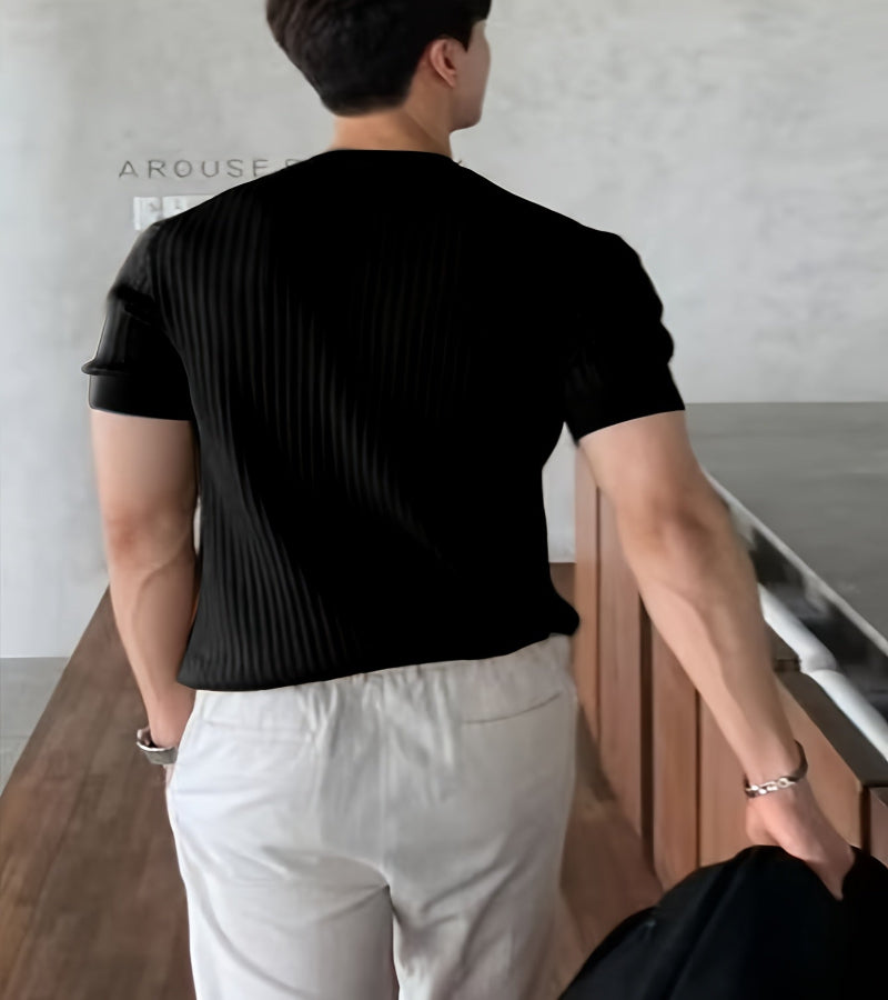 Camisa de Malha Manga Curta – Estilo Coreano