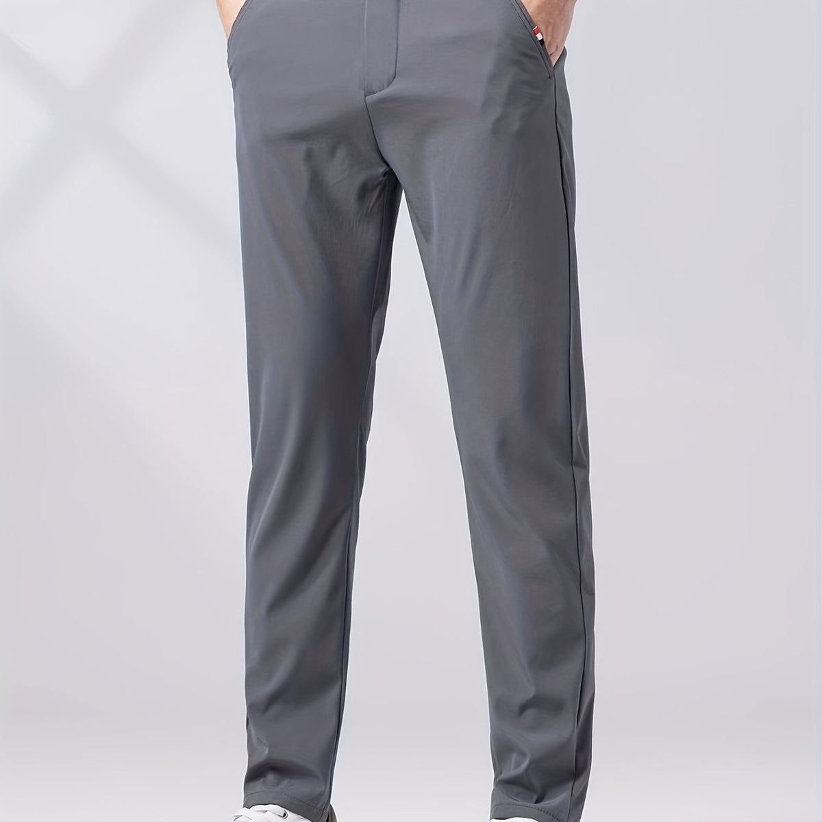 Calça casual leve, confortáveis, de perna reta
