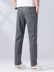 Calça casual leve, confortáveis, de perna reta
