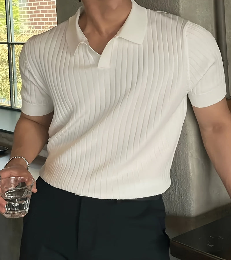 Camisa polo masculina slim fit - manga curta