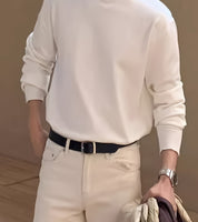 Suéter de Malha Masculino Gola Alta – Estilo Outono/Inverno