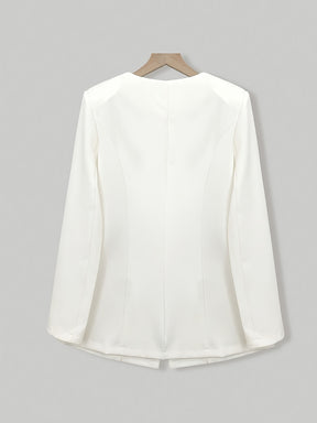 Blazer elegante  de abotoamento com botões dourados - corte justo