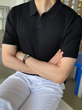 Camisa polo masculina slim fit - manga curta