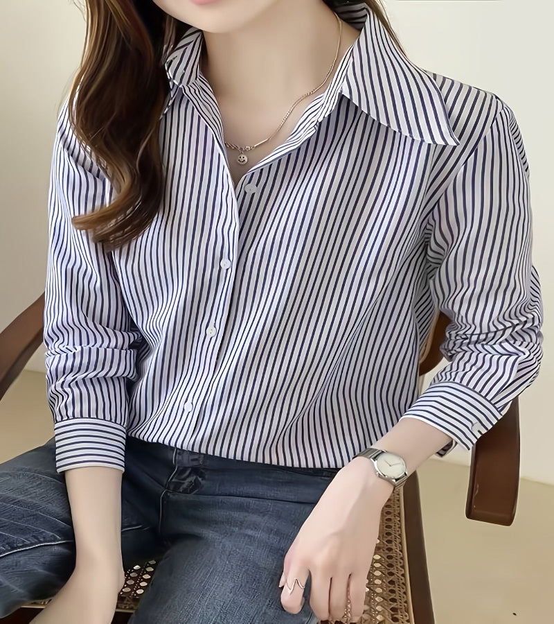 Camisa Polo Listrada Feminina – Look Seoul Breeze