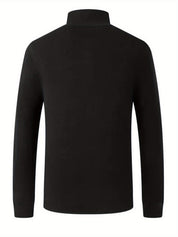 Camiseta casual com gola alta, manga longa
