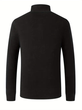 Camiseta casual com gola alta, manga longa