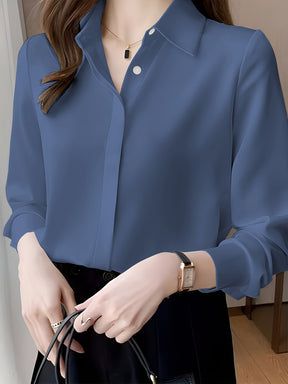 Camisa de manga comprida de chiffon