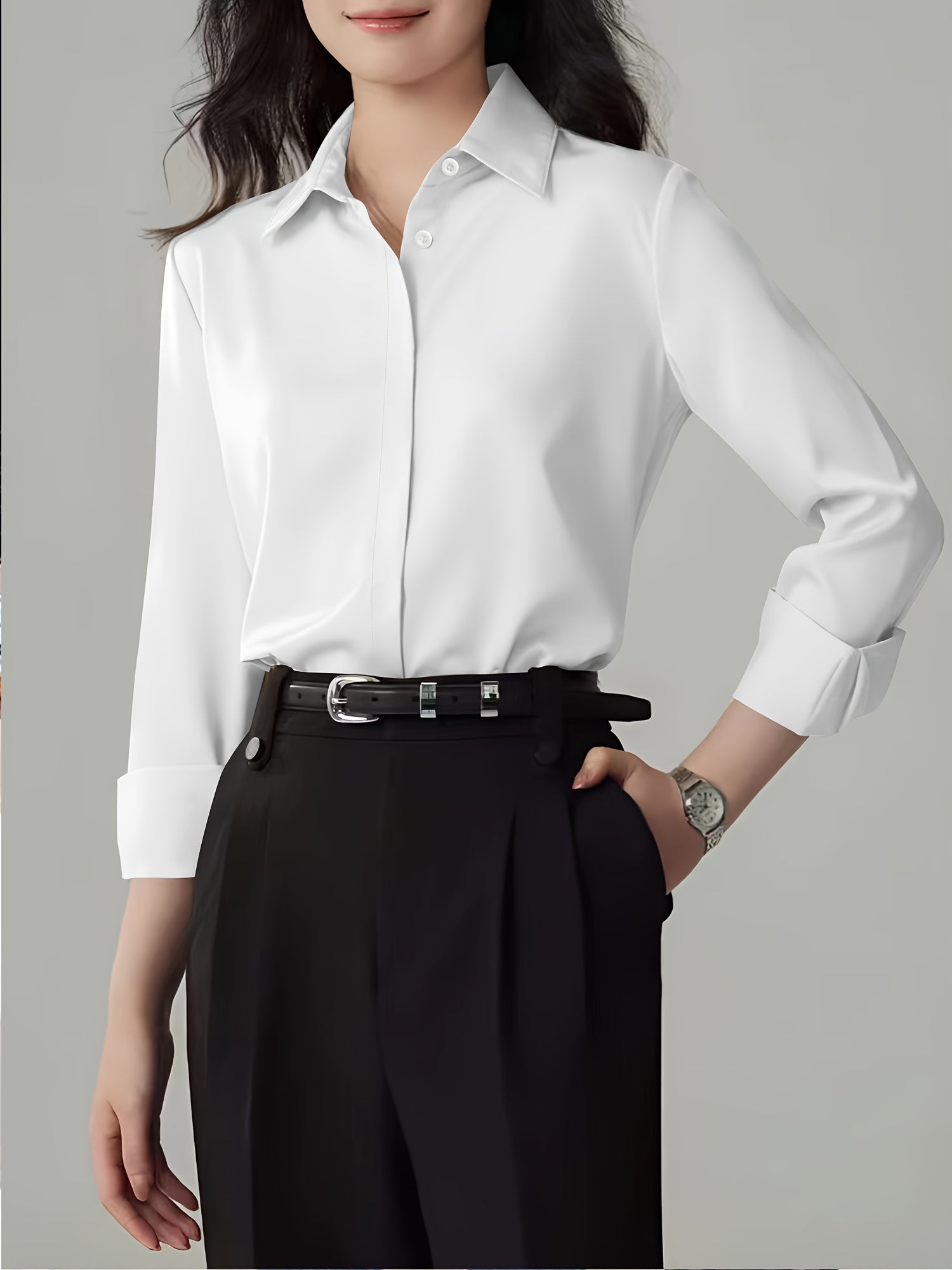 Camisa feminina social manga comprida