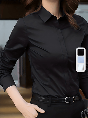 Camisa de manga comprida de chiffon