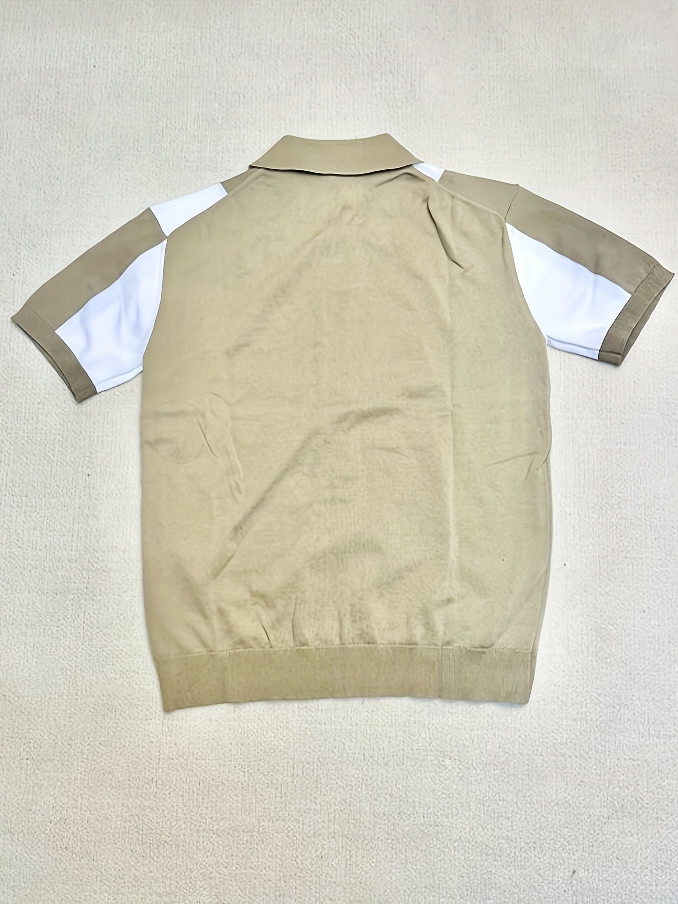 Camisas de golfe de lapela de manga curta com blocos de cores confortáveis