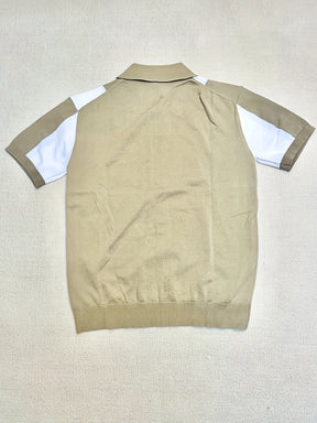 Camisas de golfe de lapela de manga curta com blocos de cores confortáveis
