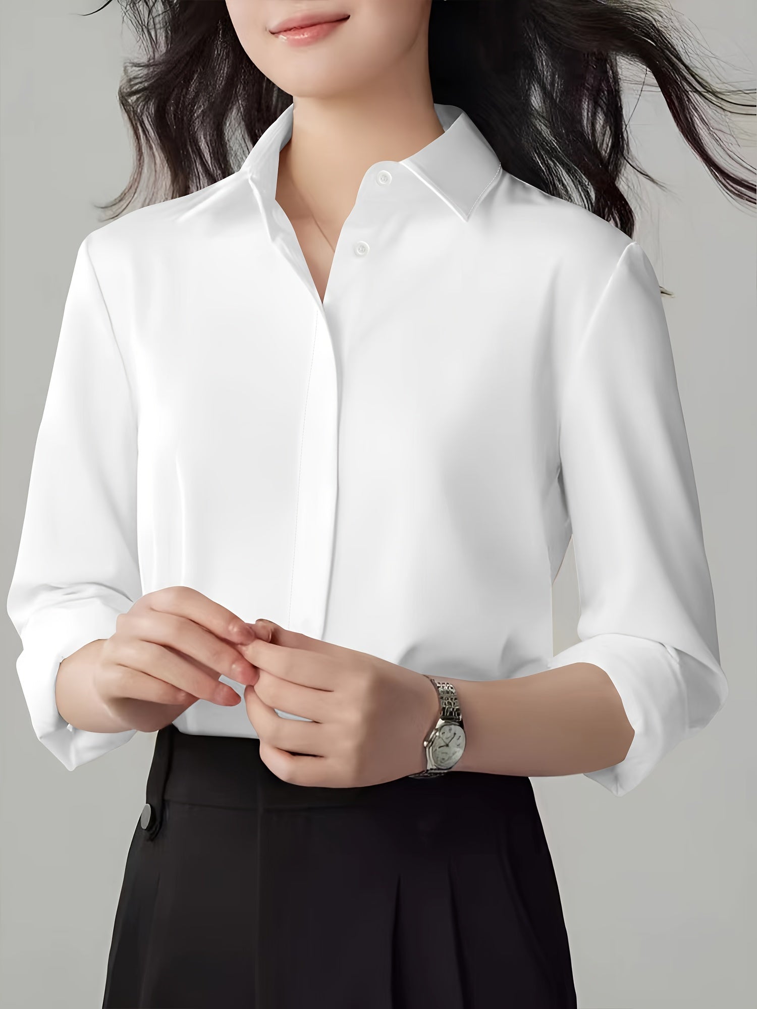 Camisa feminina social manga comprida