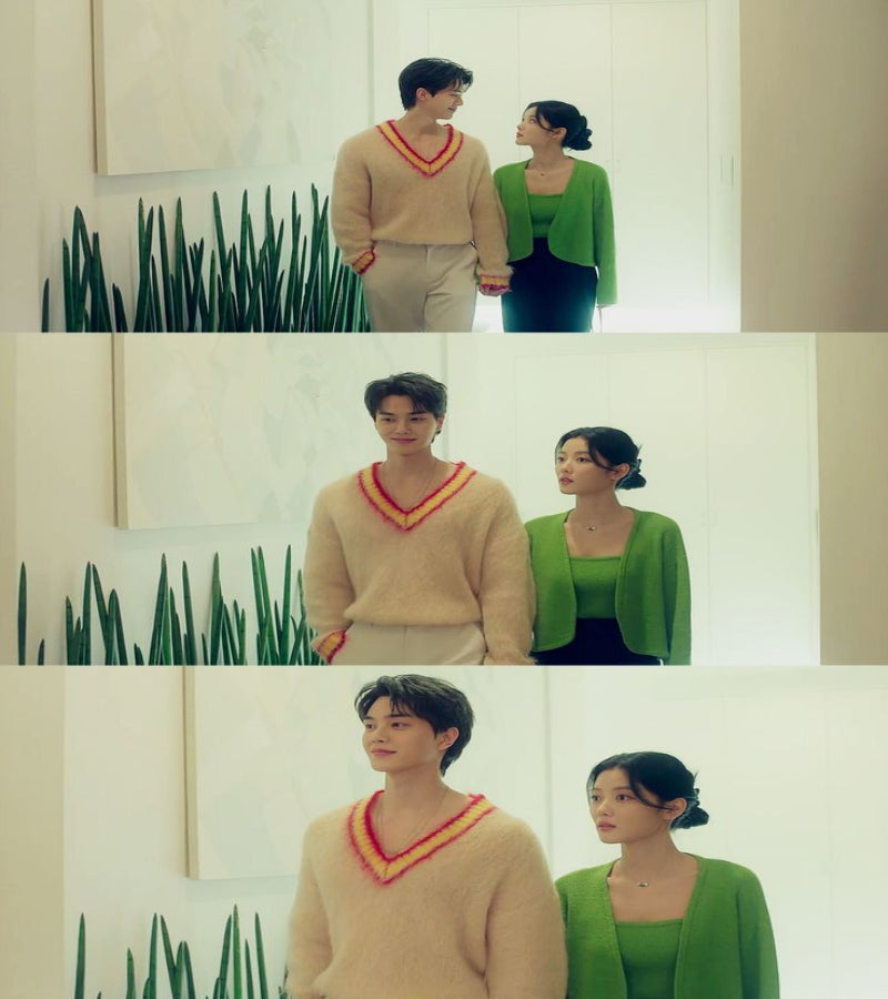 Look "Meu Demônio Favorito" - Cardigan + cropped em tricô