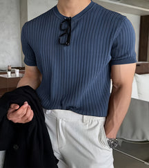 Camisa de Malha Manga Curta – Estilo Coreano