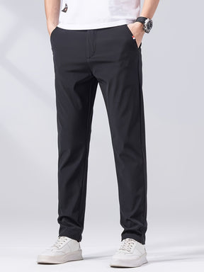 Calça casual leve, confortáveis, de perna reta