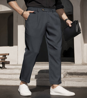 Calça social masculina elegante de cor sólida