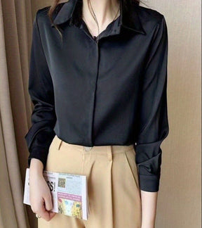 Camisa de manga comprida de chiffon