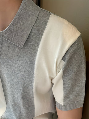 Camisas de golfe de lapela de manga curta com blocos de cores confortáveis
